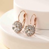image:imageMulticolored Austrian Crystal Leverback Earrings for Women 14K Gold Plated Dangle Hoop Earrings Hypoallergenic JewelryClear White Rose Goldtone