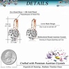 image:imageMulticolored Austrian Crystal Leverback Earrings for Women 14K Gold Plated Dangle Hoop Earrings Hypoallergenic JewelryClear White Rose Goldtone