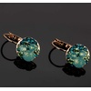 image:imageMulticolored Austrian Crystal Leverback Earrings for Women 14K Gold Plated Dangle Hoop Earrings Hypoallergenic JewelryGreen Main CrystalRose Goldtone