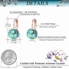 image:imageMulticolored Austrian Crystal Leverback Earrings for Women 14K Gold Plated Dangle Hoop Earrings Hypoallergenic JewelryGreen Main CrystalRose Goldtone