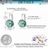 image:imageMulticolored Austrian Crystal Leverback Earrings for Women 14K Gold Plated Dangle Hoop Earrings Hypoallergenic JewelryGreen Main CrystalSilvertone