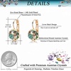 image:imageMulticolored Austrian Crystal Leverback Earrings for Women 14K Gold Plated Dangle Hoop Earrings Hypoallergenic JewelryGreen OpalAurora Borealis Crystal