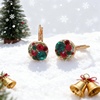 image:imageMulticolored Austrian Crystal Leverback Earrings for Women 14K Gold Plated Dangle Hoop Earrings Hypoallergenic JewelryGreen Red Main Crystals  Christmas Glow