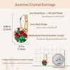image:imageMulticolored Austrian Crystal Leverback Earrings for Women 14K Gold Plated Dangle Hoop Earrings Hypoallergenic JewelryGreen Red Main Crystals  Christmas Glow