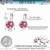 image:imageMulticolored Austrian Crystal Leverback Earrings for Women 14K Gold Plated Dangle Hoop Earrings Hypoallergenic JewelryPink Red CrystalsSilvertone