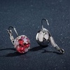 image:imageMulticolored Austrian Crystal Leverback Earrings for Women 14K Gold Plated Dangle Hoop Earrings Hypoallergenic JewelryPink Red CrystalsSilvertone