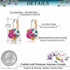 image:imageMulticolored Austrian Crystal Leverback Earrings for Women 14K Gold Plated Dangle Hoop Earrings Hypoallergenic JewelryRose Main CrystalRose Goldtone