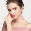 image:imageMulticolored Austrian Crystal Leverback Earrings for Women 14K Gold Plated Dangle Hoop Earrings Hypoallergenic JewelryRose Main CrystalRose Goldtone