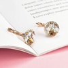 image:imageMulticolored Austrian Crystal Leverback Earrings for Women 14K Gold Plated Dangle Hoop Earrings Hypoallergenic JewelryYellow Main CrystalRose Goldtone