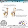 image:imageMulticolored Austrian Crystal Leverback Earrings for Women 14K Gold Plated Dangle Hoop Earrings Hypoallergenic JewelryYellow Main CrystalRose Goldtone