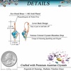 image:imageMulticolored Austrian Crystal Rhombus Drop Earrings for Women 14K Gold Plated Leverback Huggie Earrings Hypoallergenic Jewelry GiftBlue Green CrystalsRose Goldtone