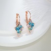 image:imageMulticolored Austrian Crystal Rhombus Drop Earrings for Women 14K Gold Plated Leverback Huggie Earrings Hypoallergenic Jewelry GiftBlue Green CrystalsRose Goldtone
