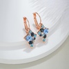 image:imageMulticolored Austrian Crystal Rhombus Drop Earrings for Women 14K Gold Plated Leverback Huggie Earrings Hypoallergenic Jewelry GiftBlue Main CrystalRose Goldtone