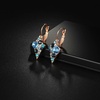 image:imageMulticolored Austrian Crystal Rhombus Drop Earrings for Women 14K Gold Plated Leverback Huggie Earrings Hypoallergenic Jewelry GiftBlue Main CrystalRose Goldtone
