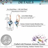 image:imageMulticolored Austrian Crystal Rhombus Drop Earrings for Women 14K Gold Plated Leverback Huggie Earrings Hypoallergenic Jewelry GiftBlue Main CrystalRose Goldtone