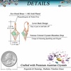 image:imageMulticolored Austrian Crystal Rhombus Drop Earrings for Women 14K Gold Plated Leverback Huggie Earrings Hypoallergenic Jewelry GiftGreen OpalAurora Borealis Crystal