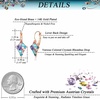 image:imageMulticolored Austrian Crystal Rhombus Drop Earrings for Women 14K Gold Plated Leverback Huggie Earrings Hypoallergenic Jewelry GiftPurple Main CrystalRose Goldtone