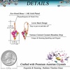 image:imageMulticolored Austrian Crystal Rhombus Drop Earrings for Women 14K Gold Plated Leverback Huggie Earrings Hypoallergenic Jewelry GiftRose Main CrystalRose Goldtone
