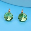 image:imageRound Austrian Crystal Drop Leverback Earrings for Women 14K Gold Plated Hypoallergenic EarringsFern Green