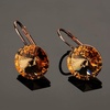 image:imageRound Austrian Crystal Drop Leverback Earrings for Women 14K Gold Plated Hypoallergenic EarringsLight Topaz