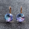 image:imageRound Austrian Crystal Drop Leverback Earrings for Women 14K Gold Plated Hypoallergenic EarringsVitrail Light