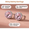 image:imageRound Austrian Crystal Stud Earrings for Women Fashion 925 Sterling Silver Hypoallergenic JewelryAntique Pink