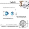 image:imageRound Austrian Crystal Stud Earrings for Women Fashion 925 Sterling Silver Hypoallergenic JewelryAquamarine