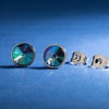 image:imageRound Austrian Crystal Stud Earrings for Women Fashion 925 Sterling Silver Hypoallergenic JewelryAurora Green