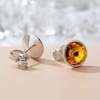 image:imageRound Austrian Crystal Stud Earrings for Women Fashion 925 Sterling Silver Hypoallergenic JewelryLight Topaz