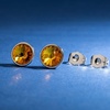 image:imageRound Austrian Crystal Stud Earrings for Women Fashion 925 Sterling Silver Hypoallergenic JewelryLight Topaz
