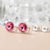image:imageRound Austrian Crystal Stud Earrings for Women Fashion 925 Sterling Silver Hypoallergenic JewelryRose Pink