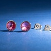 image:imageRound Austrian Crystal Stud Earrings for Women Fashion 925 Sterling Silver Hypoallergenic JewelryRose Pink