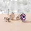 image:imageRound Austrian Crystal Stud Earrings for Women Fashion 925 Sterling Silver Hypoallergenic JewelryTanzanite