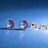 image:imageRound Austrian Crystal Stud Earrings for Women Fashion 925 Sterling Silver Hypoallergenic JewelryVitrail Light