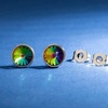 image:imageRound Austrian Crystal Stud Earrings for Women Fashion 925 Sterling Silver Hypoallergenic JewelryVitrail Medium
