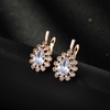 image:imageStunning Austrian Crystal Halo Teardrop Leverback Drop Earrings for Women 14K Gold Plated Hypoallergenic JewelryWhite Clear