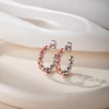 image:imageStunning Austrian Crystals Hoop Earrings for Women Fashion 14K Gold Plated Hypoallergenic Jewelry GiftRose Pink