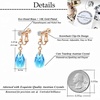 image:imageTeardrop Austrian Crystal Drop Clip On Dangle Earrings for Women Non Pierced 14K Rose Gold Plated Hypoallergenic JewelryAquamarine