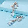 image:imageTeardrop Austrian Crystal Drop Clip On Dangle Earrings for Women Non Pierced 14K Rose Gold Plated Hypoallergenic JewelryAurora Borealis