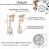 image:imageTeardrop Austrian Crystal Drop Clip On Dangle Earrings for Women Non Pierced 14K Rose Gold Plated Hypoallergenic JewelryAurora Borealis