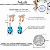 image:imageTeardrop Austrian Crystal Drop Clip On Dangle Earrings for Women Non Pierced 14K Rose Gold Plated Hypoallergenic JewelryBermuda Blue