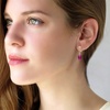 image:imageTeardrop Austrian Crystal Drop Clip On Dangle Earrings for Women Non Pierced 14K Rose Gold Plated Hypoallergenic JewelryFuchsia