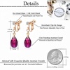 image:imageTeardrop Austrian Crystal Drop Clip On Dangle Earrings for Women Non Pierced 14K Rose Gold Plated Hypoallergenic JewelryFuchsia