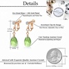 image:imageTeardrop Austrian Crystal Drop Clip On Dangle Earrings for Women Non Pierced 14K Rose Gold Plated Hypoallergenic JewelryGreen