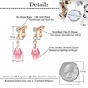 image:imageTeardrop Austrian Crystal Drop Clip On Dangle Earrings for Women Non Pierced 14K Rose Gold Plated Hypoallergenic JewelryPink