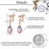 image:imageTeardrop Austrian Crystal Drop Clip On Dangle Earrings for Women Non Pierced 14K Rose Gold Plated Hypoallergenic JewelryRainbow