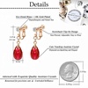 image:imageTeardrop Austrian Crystal Drop Clip On Dangle Earrings for Women Non Pierced 14K Rose Gold Plated Hypoallergenic JewelryRed