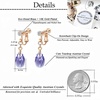 image:imageTeardrop Austrian Crystal Drop Clip On Dangle Earrings for Women Non Pierced 14K Rose Gold Plated Hypoallergenic JewelryTanzanite