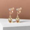 image:imageTeardrop Austrian Crystal Drop Clip On Dangle Earrings for Women Non Pierced 14K Rose Gold Plated Hypoallergenic JewelryTopaz