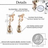 image:imageTeardrop Austrian Crystal Drop Clip On Dangle Earrings for Women Non Pierced 14K Rose Gold Plated Hypoallergenic JewelryTopaz
